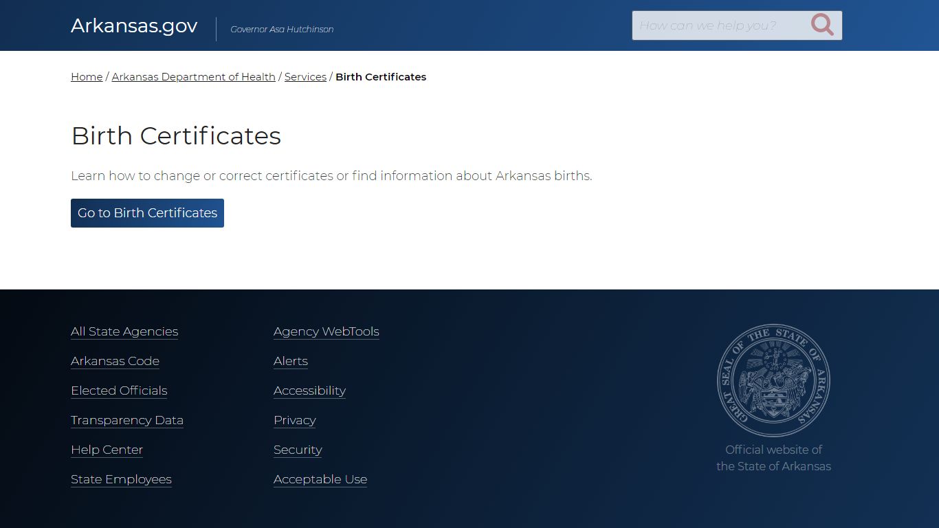 Birth Certificates | Arkansas.gov